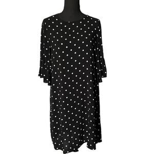 3/$15 Women's H&M 3/4 Sleeve Polka Dot Black and White Round Neck Dress